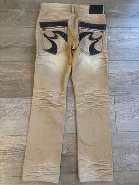 Cloud 72 Rare Y2K Japanese Denim Slim Straight Jeans Black Faux Leather Details